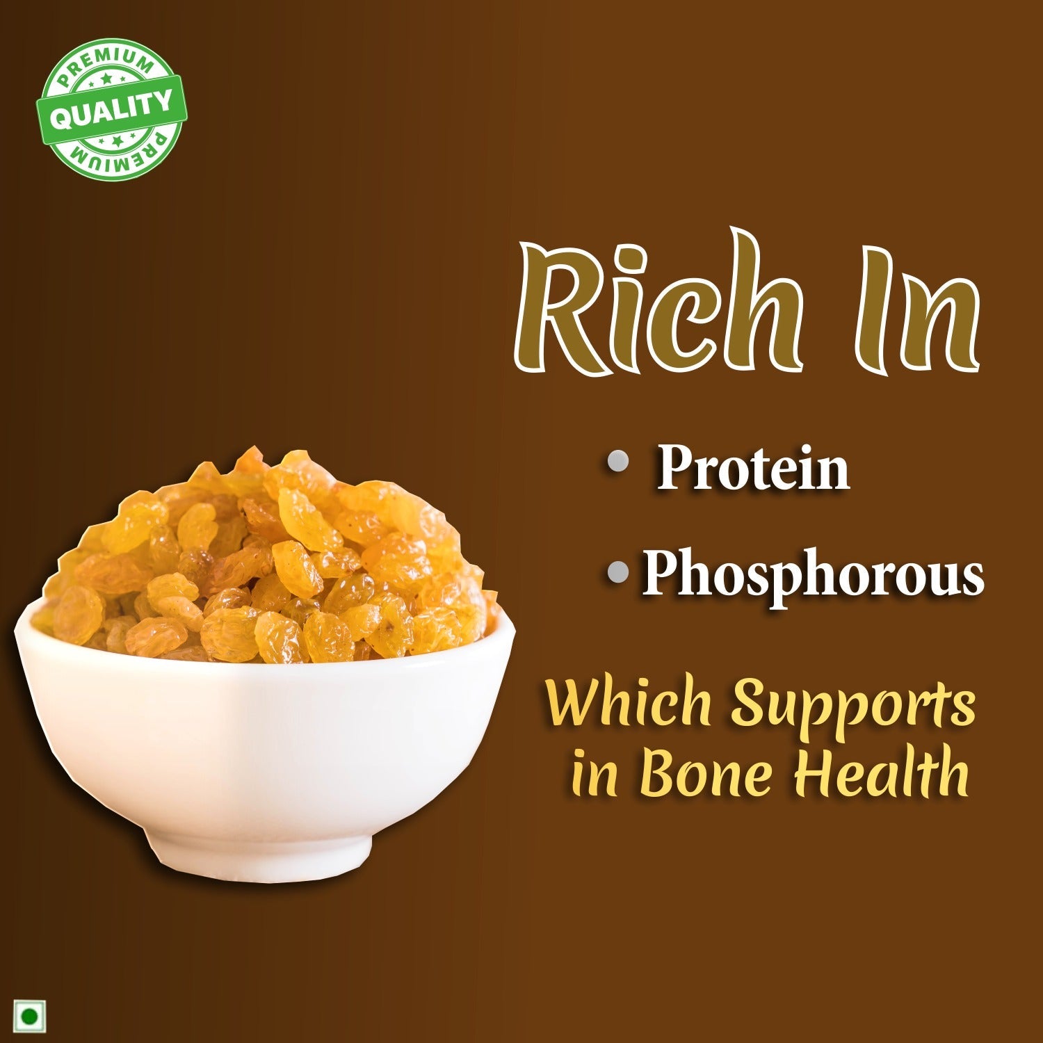 Pure Raisins Seedless/Kishmish, 500g, Source Of Potassium, HealNuts